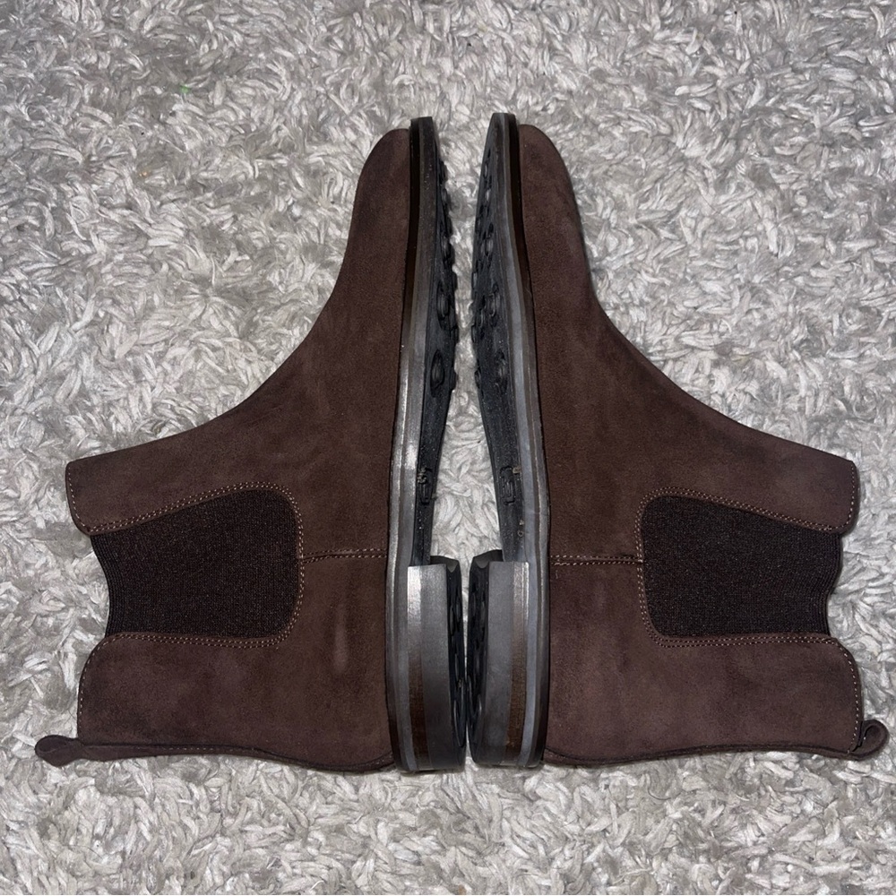 Polo Ralph Lauren Brown Calf Suede Chelsea Ankle Boots Made In Italy Sz 9.5D Men - Picture 12 of 14